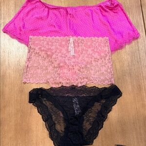 PINK Victoria Secret Elegant Lace Intimates 3 Set